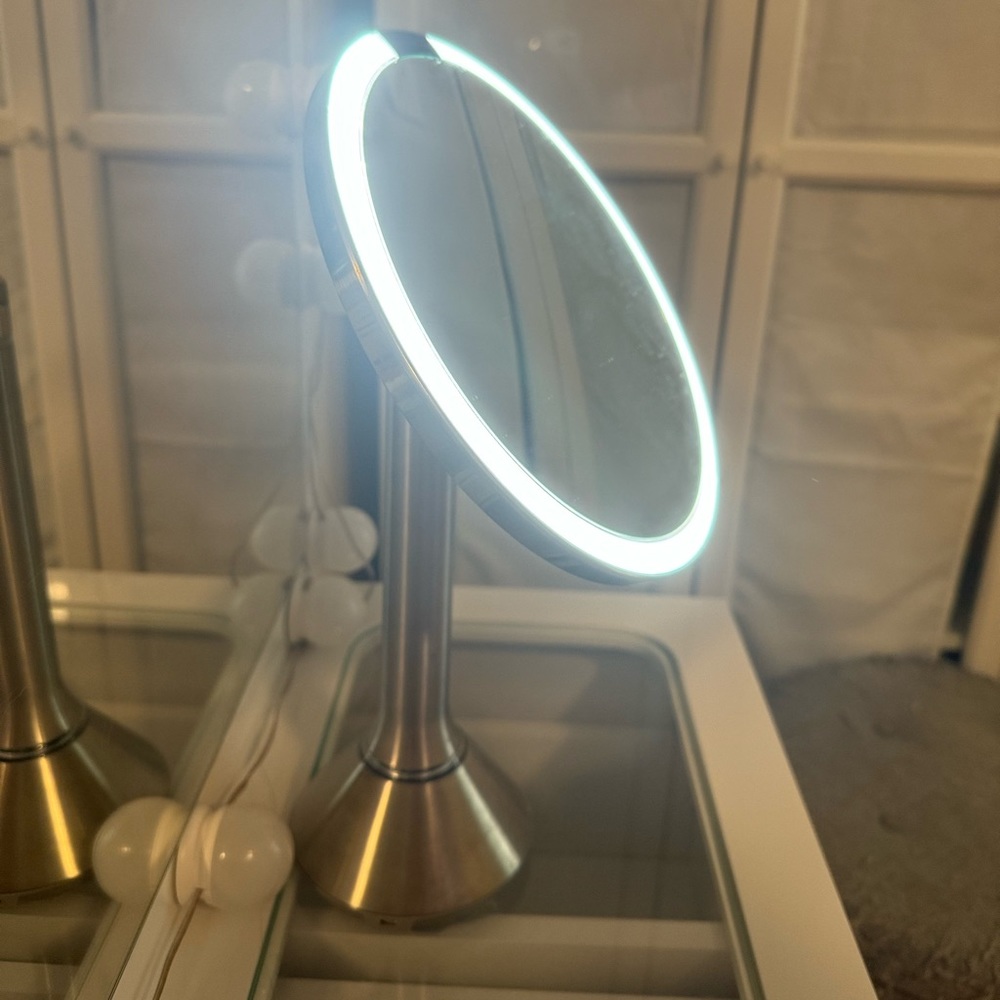 Simple human auto sensor vanity mirror lighted 5 times 8 inches